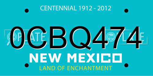 0CBQ474 New Mexico License Plate