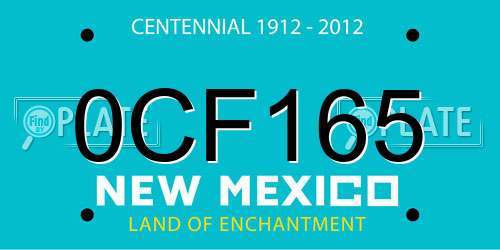 0CF165 New Mexico License Plate