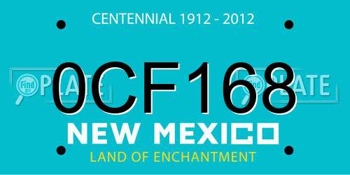 0CF168 New Mexico License Plate