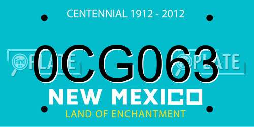 0CG063 New Mexico License Plate