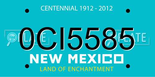 0CI5585 New Mexico License Plate