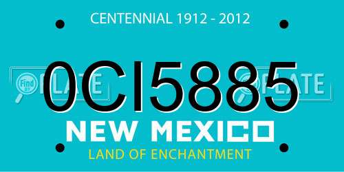 0CI5885 New Mexico License Plate