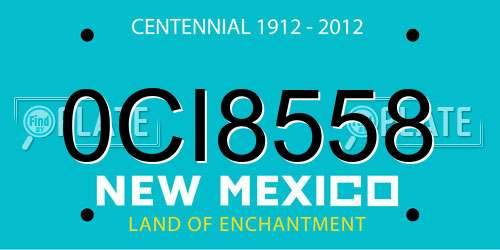 0CI8558 New Mexico License Plate