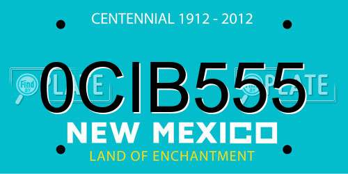 0CIB555 New Mexico License Plate