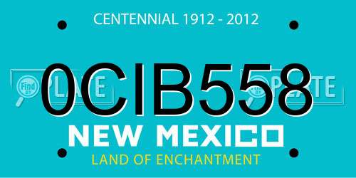 0CIB558 New Mexico License Plate