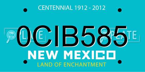 0CIB585 New Mexico License Plate