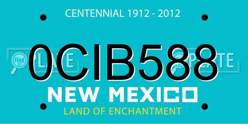 0CIB588 New Mexico License Plate