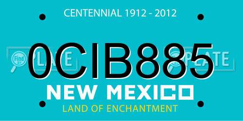 0CIB885 New Mexico License Plate