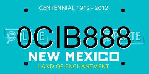 0CIB888 New Mexico License Plate
