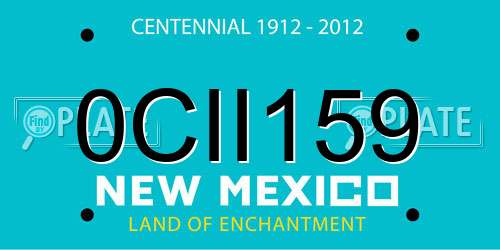 0CII159 New Mexico License Plate