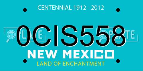 0CIS558 New Mexico License Plate