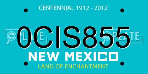 0CIS855 New Mexico License Plate