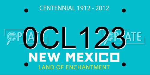 0CL123 New Mexico License Plate