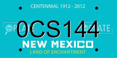 0CS144 New Mexico License Plate