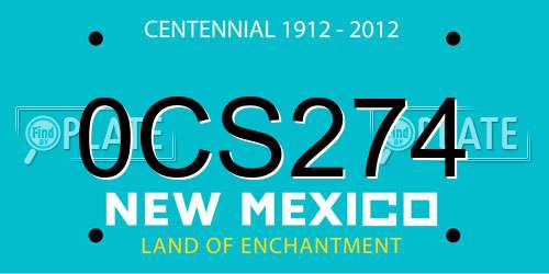 0CS274 New Mexico License Plate