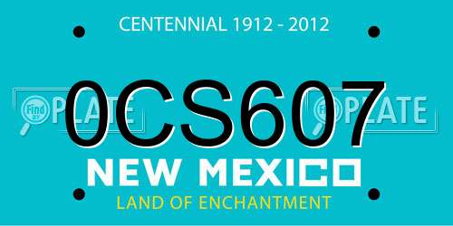 0CS607 New Mexico License Plate