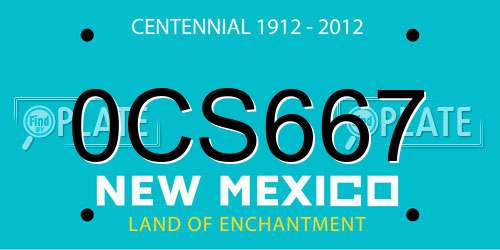 0CS667 New Mexico License Plate