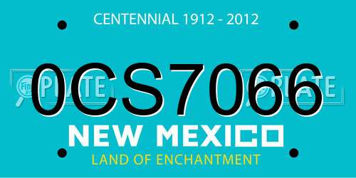 0CS7066 New Mexico License Plate