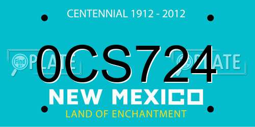 0CS724 New Mexico License Plate