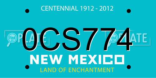 0CS774 New Mexico License Plate