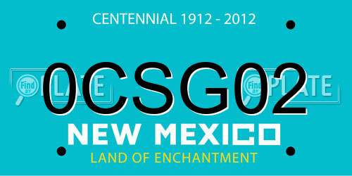 0CSG02 New Mexico License Plate
