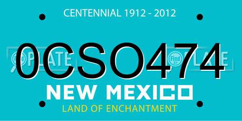 0CSO474 New Mexico License Plate