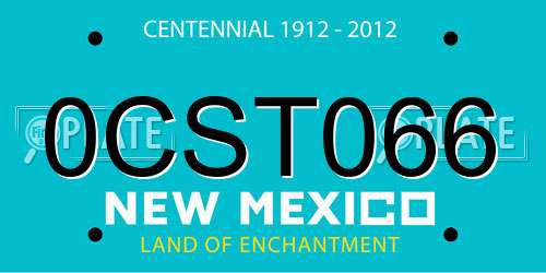 0CST066 New Mexico License Plate
