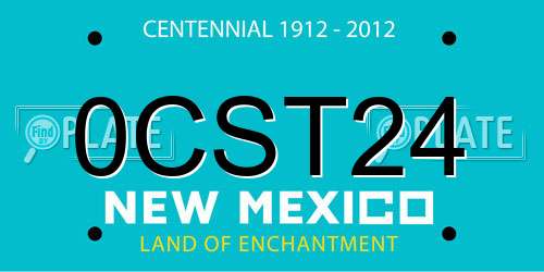 0CST24 New Mexico License Plate