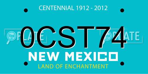 0CST74 New Mexico License Plate