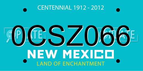 0CSZ066 New Mexico License Plate