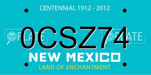 0CSZ74 New Mexico License Plate