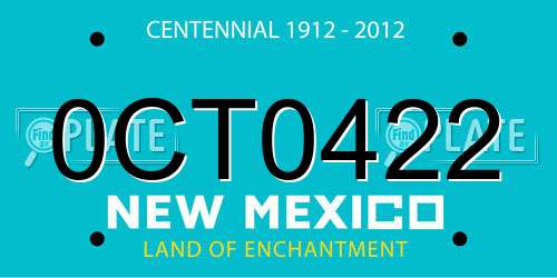 0CT0422 New Mexico License Plate