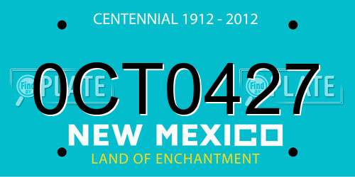 0CT0427 New Mexico License Plate