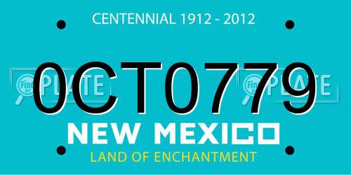 0CT0779 New Mexico License Plate