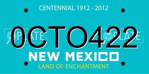 0CTO422 New Mexico License Plate