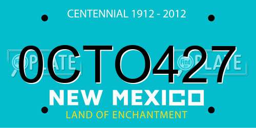 0CTO427 New Mexico License Plate