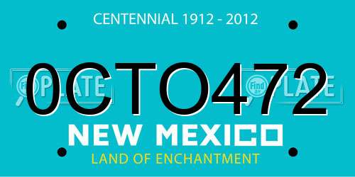 0CTO472 New Mexico License Plate