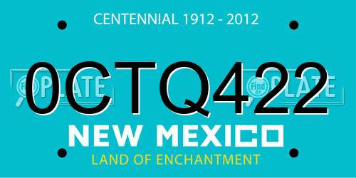 0CTQ422 New Mexico License Plate