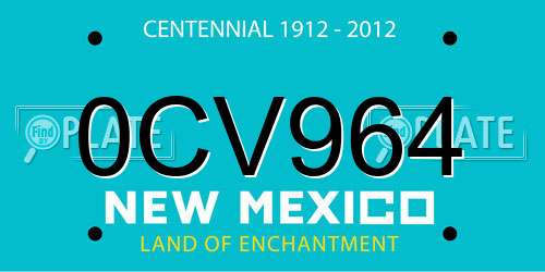 0CV964 New Mexico License Plate