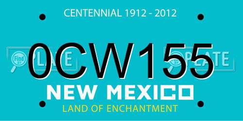 0CW155 New Mexico License Plate