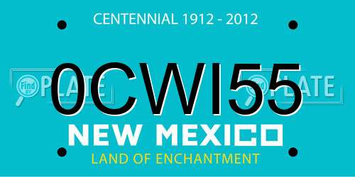 0CWI55 New Mexico License Plate