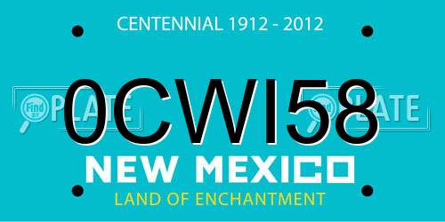 0CWI58 New Mexico License Plate