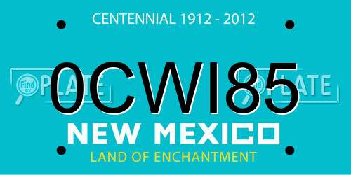 0CWI85 New Mexico License Plate