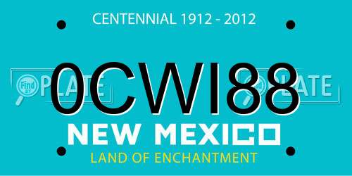 0CWI88 New Mexico License Plate