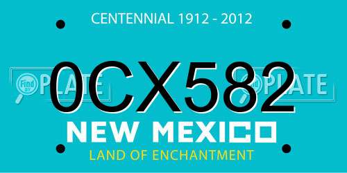 0CX582 New Mexico License Plate
