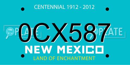 0CX587 New Mexico License Plate