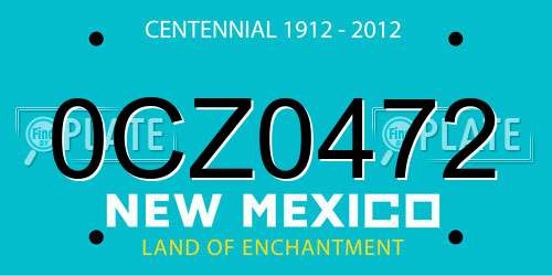 0CZ0472 New Mexico License Plate