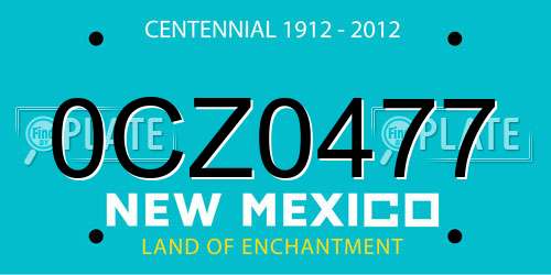0CZ0477 New Mexico License Plate