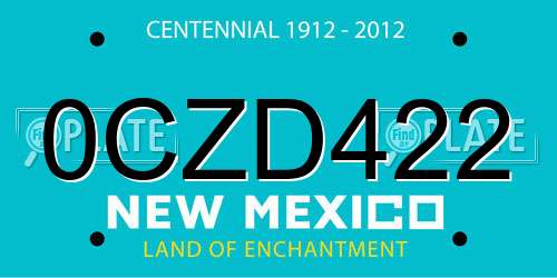 0CZD422 New Mexico License Plate