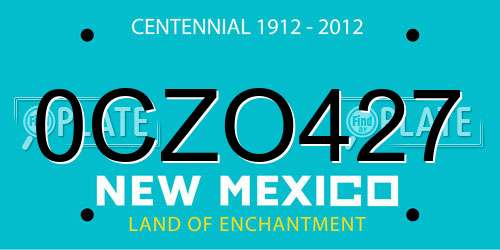 0CZO427 New Mexico License Plate